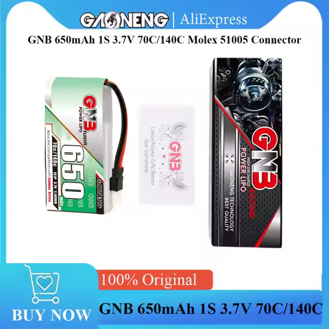 GAONENG GNB 650mAh 1S 3.7V 70C/140C with Molex 51005 Connector for RC Helicopter Quadcopter FPV Raci