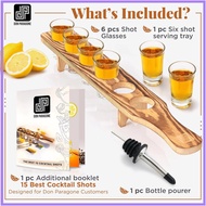 【Local delivery】🥃 Spirits Tray – Woo-den Frame Liquor Dispenser & Cocktail Mixing Tray, Tequila Shot