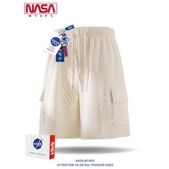 NASA WTAPS Ice Silk Texture Jacquard Shorts Men Summer Thin Loose Wide-Leg Sports Casual Five-Point 