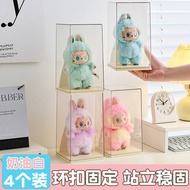 กล่องเก็บของเล่น Labubu Macaron II Genie III Genie แบบสุ่ม กล่องพลาสติกทรงลูกบาศก์สำหรับจัดเก็บและโช