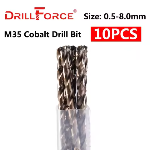 10PCS 0.5mm-8.0mm M35 HSS-CO Cobalt Drill Bits HSS Twist Drill Bit For Stainless Steel (0.5/1.5/2/2.