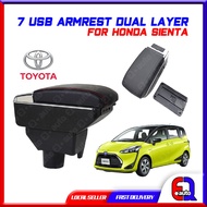 Car Arm Rest Armrest Kereta Console 2 Layers 7 USB For Toyota Sienta