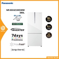 Panasonic 2-door Bottom Freezer Refrigerator Glass Door Series Fridge NR-BX421WGWM/NR-BX421WGKM/NR-BX421BPSM Peti Sejuk