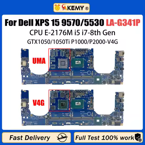 AKEMY LA-G341P For DELL Precision 5530 9570 Laptop Motherboard 0VDJMX Mainboard E-2176M i5 i7 CPU GT