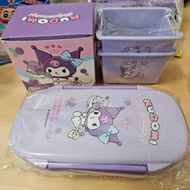 送SF 全新正版 Sanrio Kuromi 酷洛米 紫色 長型 便當盒 飯盒 食物盒 儲物盒 小物盒