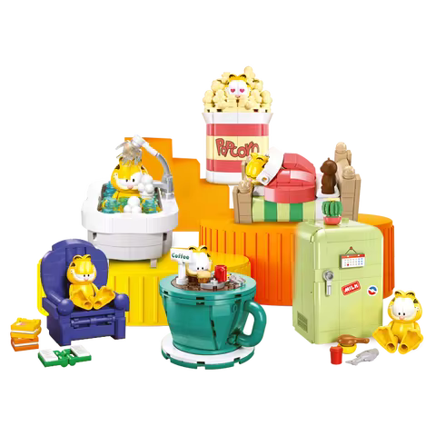 SLUBAN Classic Comic Garfield Model Odie Pooky Cat Building Blocks Anime Movies Sets Dolls Brick Ass