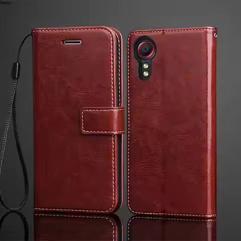 Card Holder Cover Case for Samsung Galaxy Xcover 5 5s Leather Flip Case Retro Wallet Phone Bag Case