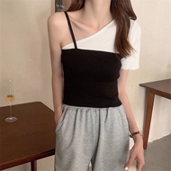 Crop top with side shoulder model 6657