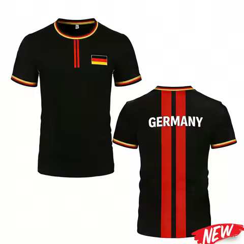 Fashion Germany Flag Graphic T Shirt Men Trendy 3D Printed Football Jersey Cool Streetwear Short Sle