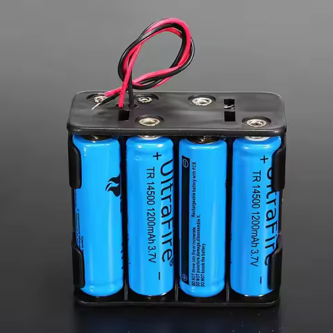 12V Rechargeable Battery Box 8 AA Batteries with Wire Lead Battery Clip Slot Battery Case Batteries 
