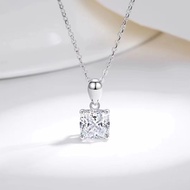 2.5ct Luxury Sparkle Real Moissanite Cushion Cut Diamond Women Necklace 2.0ct 100% Silver Necklace f