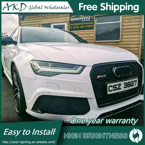 Headlights Car For AUDI A6 2012–2018 C7 12V DRL Hella H7 LED Bi Xenon Bulb Fog Lights Car Decoration