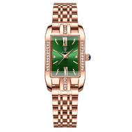 POEDAGAR P365 Ladies Watch, Genuine Square Watch, Stainless Steel Strap, Small Exquisite Metal Watch