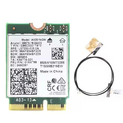 M67K-AX201 AX201NGW Wifi Card Wifi Card Antenna Accessories Wifi 6 3000Mbps Bluetooth 5.1 Wifi Adapt