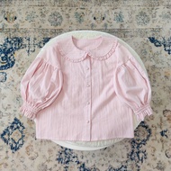 Rainbow Candy Lolita Shirt with Lolita Collar Doll Tank Sleeve Spring Suit