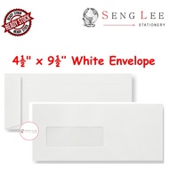 4 1/2" x 9 1/2"  White Envelope 20 Sheets 4½" x 9½" Window / Non Window Envelopes / Sampul Surat Put