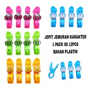 JEPITAN BAJU KARAKTER / KAPSTOK BAJU KARAKTER / DORAEMON / HELLOKITTY / KEROPI / WINNIE THE POOH / J