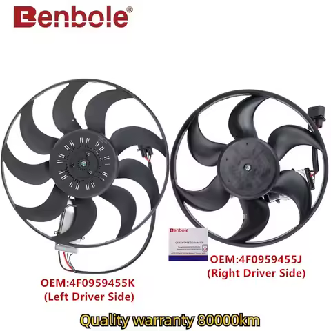 Engine Radiator Cooling Fan Motor 4F0959455K Left,4F0959455J Right,For AUDI A6 C6 S6 2.7TDI 3.0TDI D