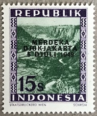 PW806-PERANGKO PRANGKO INDONESIA WINA REPUBLIK 15s,MERDEKA DJOKJAKARTA