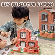 DIY Toys for Children Building Block House Mini House Assemble Model Building Villa Building Bricks 