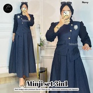 MINJI SET 3IN1 BUGATI 3IN1 ONESET KOREAN VEST 2 piece set women korean 3 in 1 2 piece set women kore