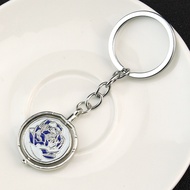 Arcane Season 2 Ekko Rotating Keychain Anime Powder Blue Pink Rose Pendant Jinx Cosplay Gift Keyings