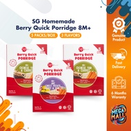SG Homemade Berry Quick Porridge 8M+ [ 5 Packs/Box ] Natural Ingredients Healthy & Convenient Delici