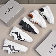8AWD HOGAN Genuine Leather Thick-Soled Men's White Shoes Heightening Biscuit Shoes All-Match Casual 