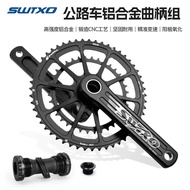 SWTXO Road Bicycle Hollow Integrated Crank Crankset Double Disc 34T/50T Crank Road Folding Bike Suit
