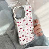 case for iphone X xsmax 11 12 13 14 15 16 Pro Max Plus Series Pink plaid bow pattern transparent tpu