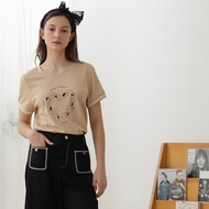 [CUMAR] Flower Heart Pattern Hem Slit Top White Card
