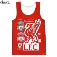 Rompi kasual, logo liga Liverpool, bercetak 3D, sesuai untuk musim panas, uniseks.