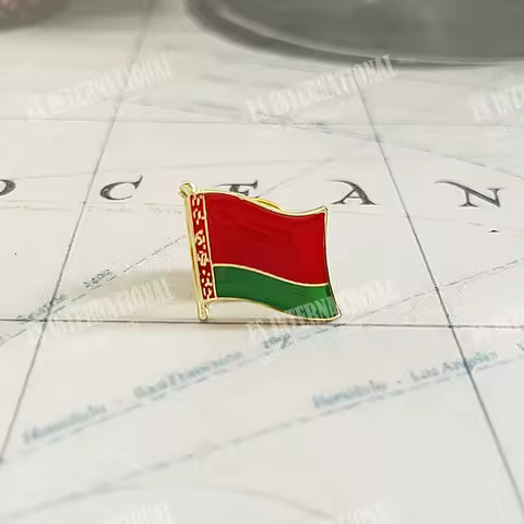 Belarus National Flag Crystal Epoxy Metal Enamel Badge Brooch Collection Souvenir Gifts Lapel Pins A