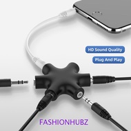 FASHIONHUBZ Audio Splitter for Tablet MP3 MP4 1 Male to 5 Female Headphone Port 3.5 Jack Share Adapt
