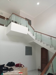 balkon kaca temperd buram dan railing