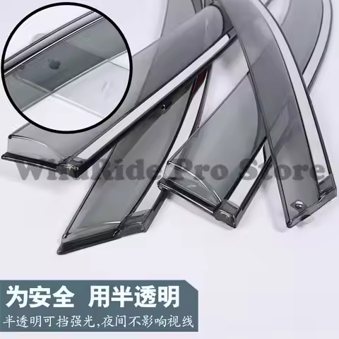 1 set 3D Stainless Steel Suitable for Zotye T700 T500 T300 SR7 SR9 Rain Visors Window Deflectors