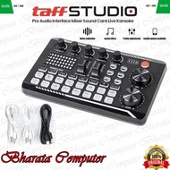 Audio Interface Mixer Taffstudio Pro Sound Card Live Karaoke F998 Original
