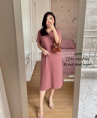 MATILDA KNIT SLIT DRESS CNY POLOS RIB RAJUT PREMIUM DRESS KERAH COLLAR