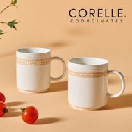 Corelle Rosemont Mug 2pc Drinkware Set Ivory-Orange