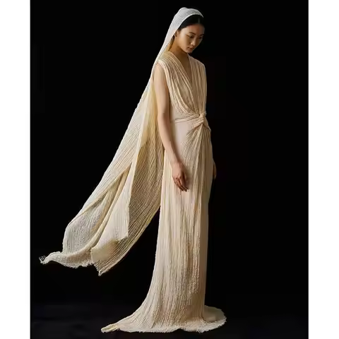 Art Age Athens Ancient Greece Series Robe Dress Bride's floor length skirt long dress