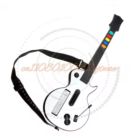 White Wireless Hero Rock Band with Straps WII Guitar Hero Controller for Hero and Rock Band Games