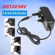 LED Driver AC110-240V to DC12V/24V 1A/2A/3A/5A/6A Power Supply with EU US AU UK Plugs for Strip Ligh