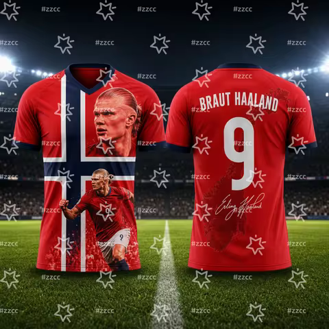 2026 Haaland Norway Team Football Jersey Match & Training Kit Summer Sports Men's T-Shirt Children's