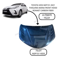 NEW BONNET AKANA CF TOYOTA VIOS  NSP151 ( 7 SLOT ) CARBON FIBER