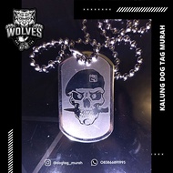 Skull image Dog tag necklace / Skull necklace / Dog tag / army necklace