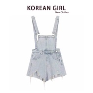 กางเกงขาสั้นยีนส์ขาดๆ สไตล์ Y2K สำหรับผู้หญิง กางเกงขายาวเอวสูง ทรงหลวม ดีไซน์กระชับสัดส่วน แฟชั่นฤด