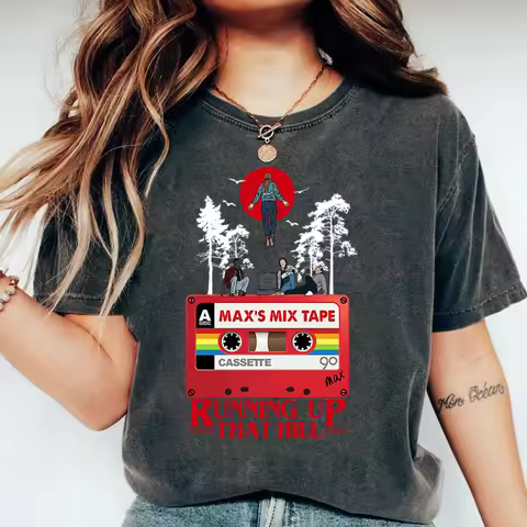 2025 Max Favorite Song Run Up That Hill T-shirt Will Byers Eleven Shirts The Upside Down Tees Trendy