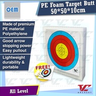 V Club Archery PE Foam Target Butt - 50x50cm 2.2PCF - Shooting Board - Free Target Paper/Target Pin