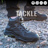 รองเท้าเซฟตี้ Tactical Boots รุ่น "Tackle" หัวเหล็ก ดุ เท่ แข็งแกร่ง ไม่ต้องผูกเชือก