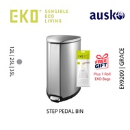 EKO Dustbin | GRACE | EK9209 | Multiple Size | Pedal Bin | Dustbin Kitchen | Stainless Steel Bin